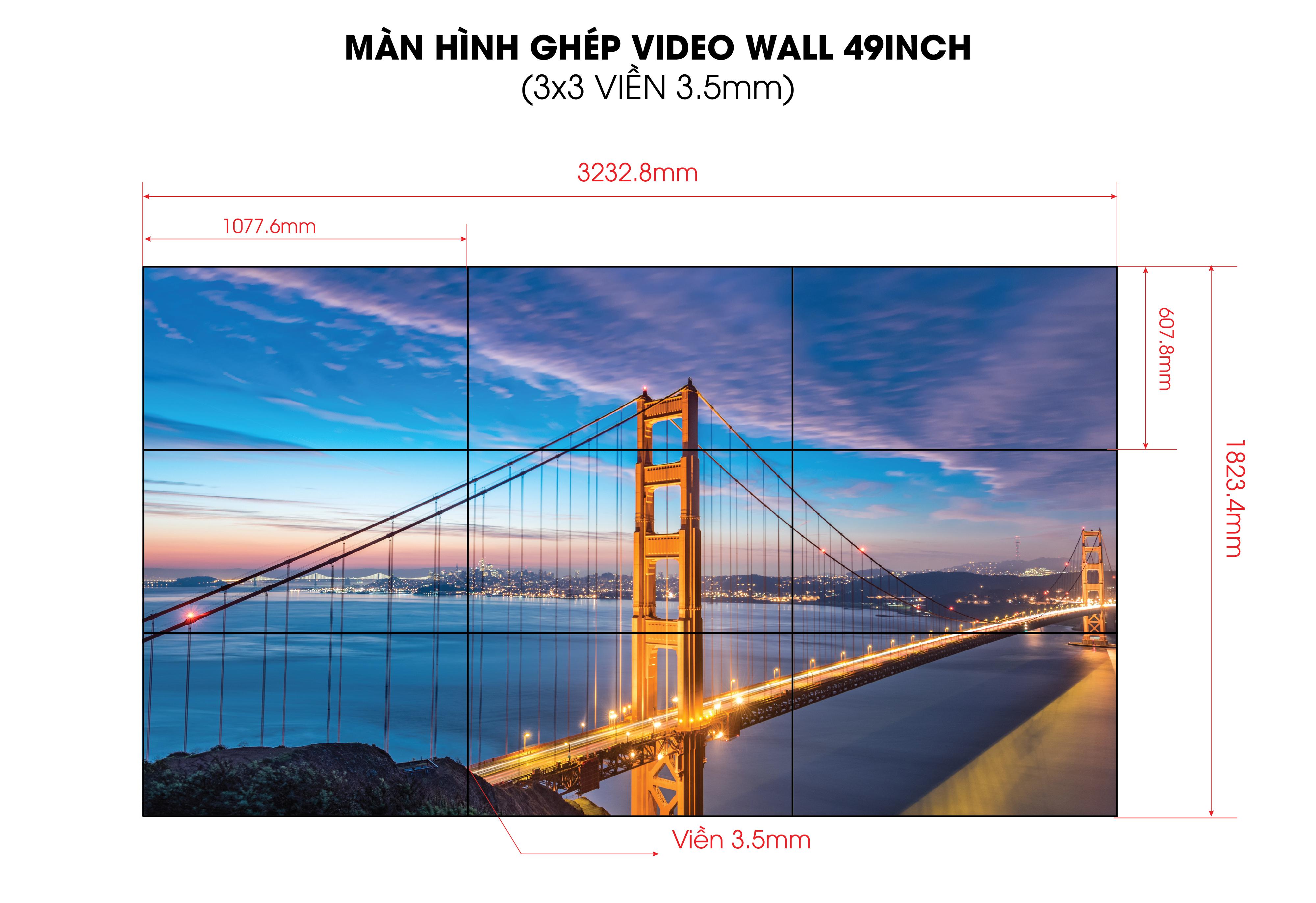 Màn Hình Ghép 49 inch Viền 3.5mm l VDS-VWS4935