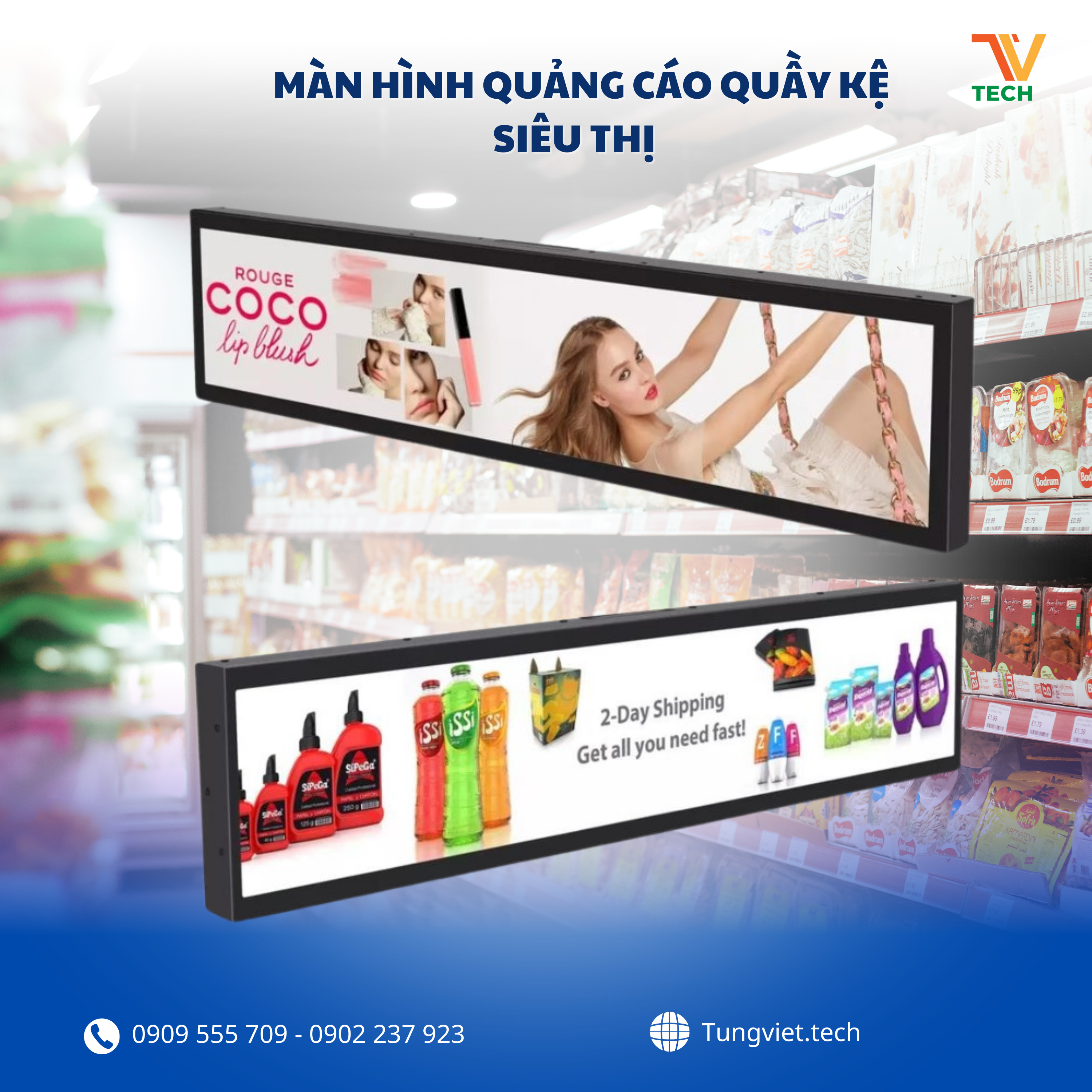 màn hình quầy kệ