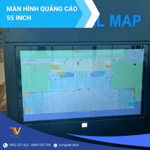 TV Tech đồng hành cùng thương hiệu tại sân bay với màn hình quảng cáo 55 inch hiện đại Màn hình quảng cáo 55 inch