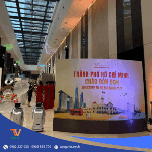 Robot Sanbot đội nón lá xuất hiện tại Hội chợ Du lịch Quốc tế TP.HCM lần thứ 19 Robot Sanbot đội nón lá xuất hiện tại Hội chợ Du lịch Quốc tế TP.HCM lần thứ 19