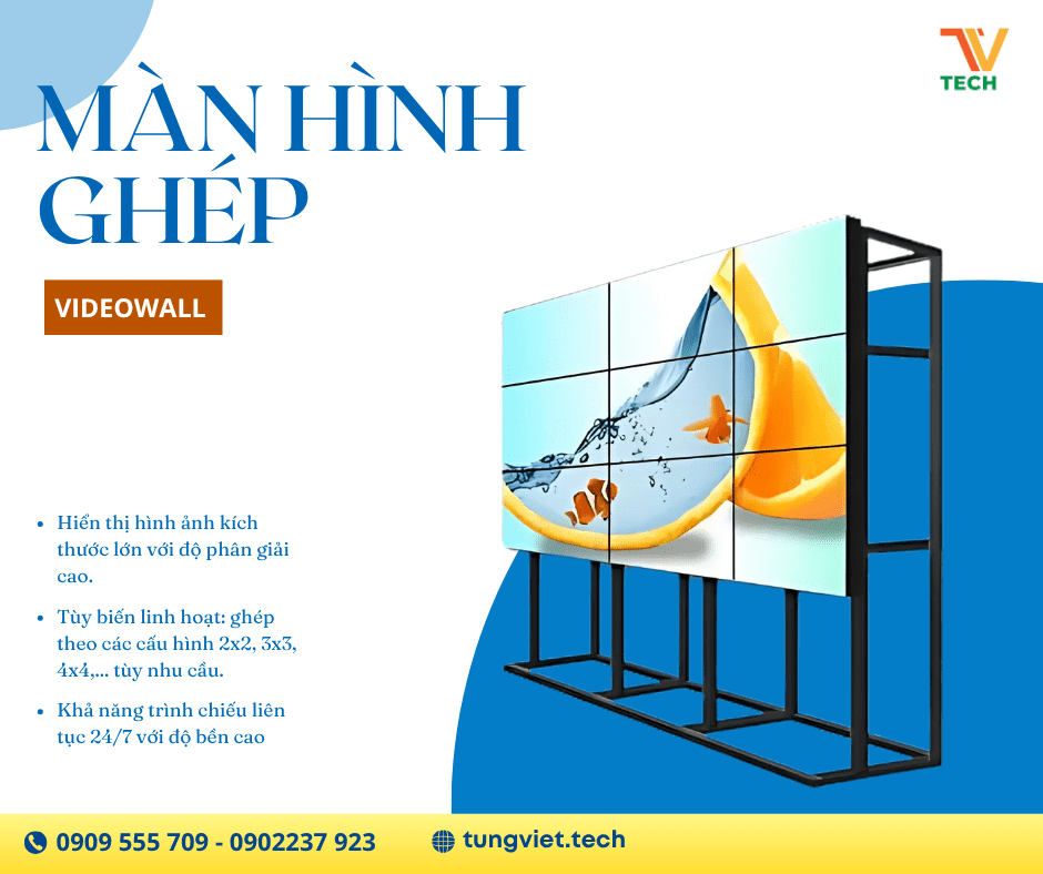 Màn Hình Ghép TVtech – Giải Pháp Hiển Thị Chuyên Nghiệp Cho Doanh Nghiệp, Showroom, Trung Tâm Điều Hành