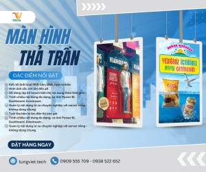 Màn hình quảng cáo thả trần TVTech – Giải pháp hiển thị nổi bật cho không gian kinh doanh hiện đại màn hình quảng cáo thả trần