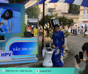 Cho thuê Robot Sanbot tại sự kiện – Giải pháp công nghệ giúp doanh nghiệp nổi bật và thu hút khách tham dự Robot Sanbot tại sự kiện