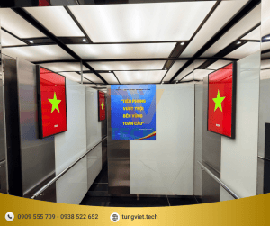 Màn hình quảng cáo thang máy 32 inch – Biến thời gian chờ thành điểm chạm truyền thông giá trị Màn hình quảng cáo thang máy